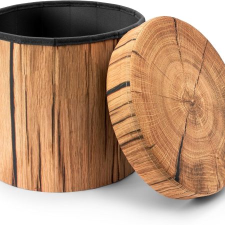 Tree stump storage ottoman